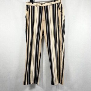 Loudmouth Golf‎ Pants Mens 36x30 Black Tan Striped Chino